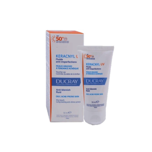 Kem chống nắng kiềm dầu cho da dầu mụn Ducray Keracnyl UV SPF50+ 50ml bảo vệ da khỏi tia UVA & UVB